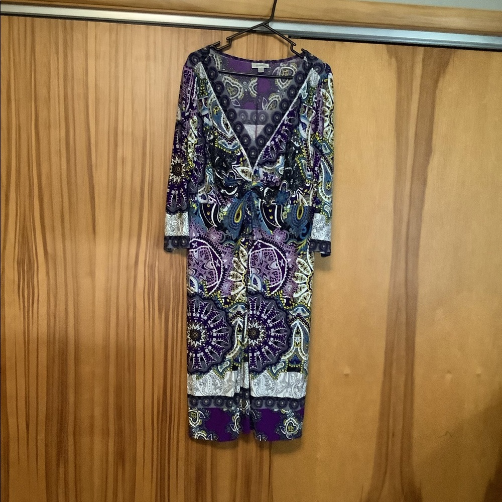 Dress barn purple paisley dress